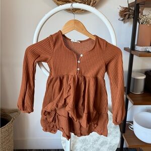 Rust Orange Long Sleeve Kids Top - Mia Joy